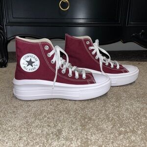Converse Move Maroon Platform High Tops